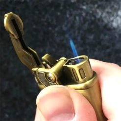 Bronze Dragon Swing Arm Butane Gas Creative Jet Flame Lighter Golden