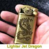 Bronze Dragon Swing Arm Butane Gas Creative Jet Flame Lighter Golden