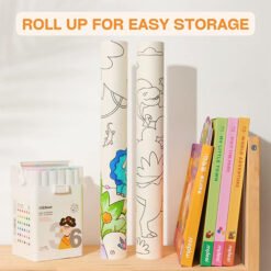 Children's Coloring Paper Roll for Kids, Size 38 cm x 300 cm Large Coloring Poster for Toddlers, Stickable Drawing Paper Roll