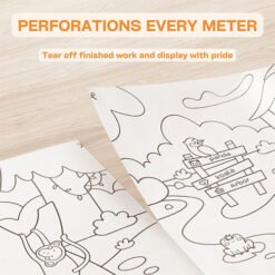 Children's Coloring Paper Roll for Kids, Size 38 cm x 300 cm Large Coloring Poster for Toddlers, Stickable Drawing Paper Roll