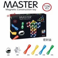 Master Magnetic Construction Toys 124 PCs