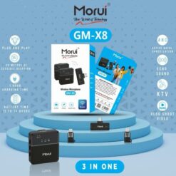 Morui X8 Wireless Microphone 3 In 1 (Compatible with Both I Phone & Type C)