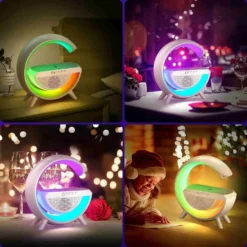 Portable LED Bluetooth Speaker Wireless Charger with Desk Lamp Bedside RGB Night Light