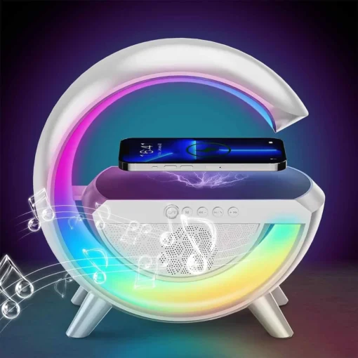 Portable LED Bluetooth Speaker Wireless Charger with Desk Lamp