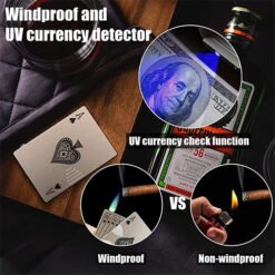 Jet Torch Butane Lighter Windproof Refillable Lighter Playing Cards Cool Design or Poker Design Lighter