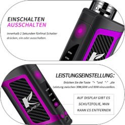 Kupbox E-Cigarette 80 W with 2 ml Evaporator 2000 mAh Rechargeable Battery
