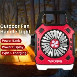 Operated Tent Fan With LED Light Camping Equipment