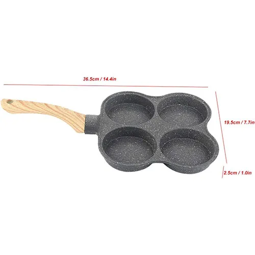 Versatile 4 Mould Nonstick Frying Pan - Perfect for Breakfast & Beyond Versatile 4 Mould Nonstick Frying Pan - Perfect for Breakfast & Beyond - Image 2