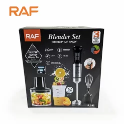 Raf 4 in 1 600W Hand Blender Set with Chopper Jar and Whisk Powerful Multi-Function Kitchen Tool R.292