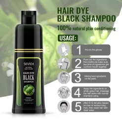 SEVICH Instantly Black Hair Dye Noni Essence Hair Shampoo 250ml