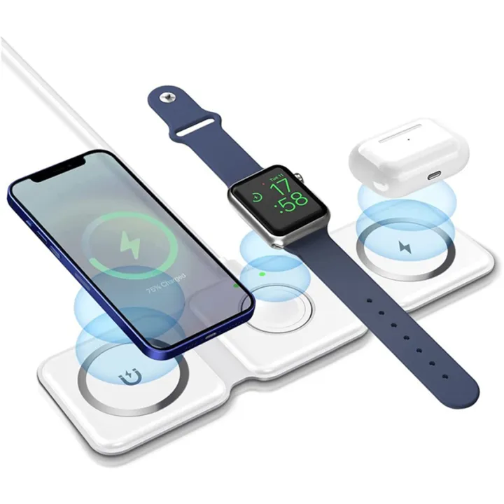 3 in 1 3 Steps Wireless Charger (Phones / SmartWatches and EarBuds in One) 3 in 1 3 Steps Wireless Charger (Phones / SmartWatches and EarBuds in One)