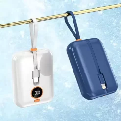 Mini Powerbank 10000 Mah with iPhone & Type-C Cable, 20W