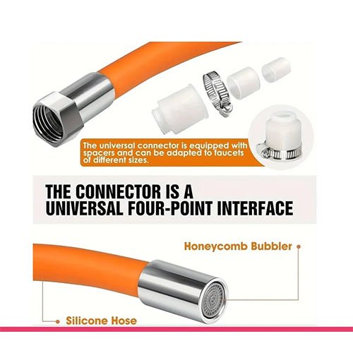 360° Flexible Extension Hose Tube Connector - Adjustable Faucet Sprayer for Easy Cleaning 360° Flexible Extension Hose Tube Connector - Adjustable Faucet Sprayer for Easy Cleaning - Image 2