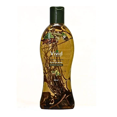 Vivid Olive & Almond Herbal Hair Oil Dandruff Control 200 ML Vivid Olive & Almond Herbal Hair Oil Dandruff Control 200 ML