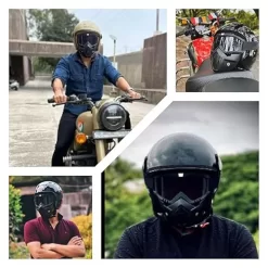 Goggle Mask Anti Scratch UV Protective Open Face & Eyewear Windproof Dirt Shield Adjustable Strap Soft Foam Padded Detachable for Cycling Bike Off Road Racing Riding Unisex