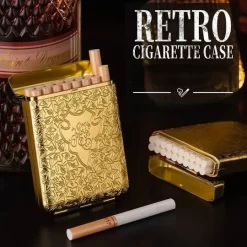 Luxury Vintage Peaky Blinders Cigarette Holder – 16 Pcs Retro Flick Box, Shelby-Inspired Expandable Smoking Case "