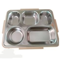 High Quality Stainless Steel Lunch Box with Airtight Lid, Spoon, Chopsticks & Mobile Holder