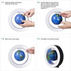 Floating Globe with LED Light – 6-Inch Magnetic Levitation World Globe for Kids & Home Decor