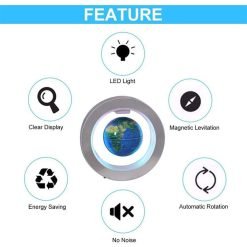 Floating Globe with LED Light – 6-Inch Magnetic Levitation World Globe for Kids & Home Decor
