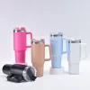 40oz Stainless Steel Tumbler with Handle Vacuum Insulated FlowState Quencher 1200ML Mug | Ice Coffee & Cold Drink Cup Stainless Steel Tumbler with Handle