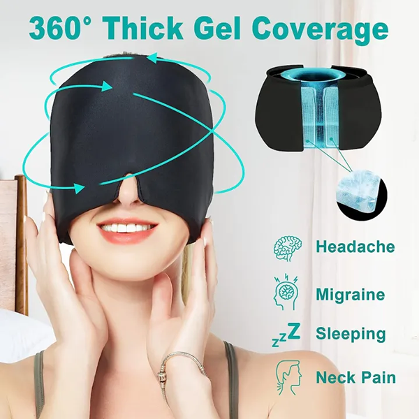 Migraine Relief Ice Hat – Hot & Cold Therapy Cap with Eye Mask for Headache & Stress Relief Migraine Relief Ice Hat – Hot & Cold Therapy Cap with Eye Mask for Headache & Stress Relief - Image 2