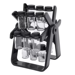 18 glass Jar Rotating Spice Rack Premium Quantity 18 glass Jar Rotating Spice Rack Premium Quantity