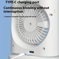 Double Head Fan & Cooler Mist with Humidifier and Swing LED Independent Dual 270° folding 3 Speed Spray Modes