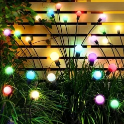 Solar Firefly Garden Lights – 6 LED Swaying Outdoor Decor - Multicolor
