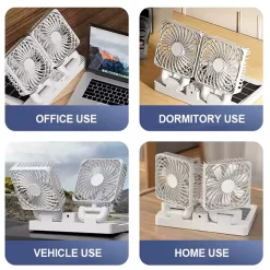 Solar Rechargeable Dual Fan