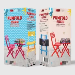 Kids Folding Table & Chair Set – 1 Table + 2 Chairs (Multi-Color)