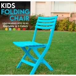 Kids Folding Table & Chair Set – 1 Table + 2 Chairs (Multi-Color)
