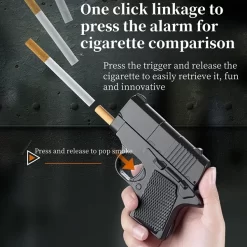 Multi-Functional Gun Shaped Cigarette Box with Type-C Rechargeable Lighter