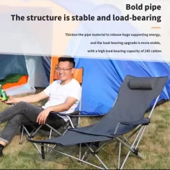 Alternative view of Foldable Portable Reclining Chair with Headrest, Leg Rest, Cup Holder & Side Pocket