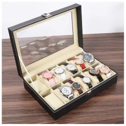 Alternative view of 12 Slot Watch Holder Leather Case