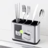 Stainless Steel Kitchen Utensils & Cutlery Caddy – Drainer & Organizer Stand Stainless Steel Kitchen Utensils & Cutlery Caddy – Drainer & Organizer Stand