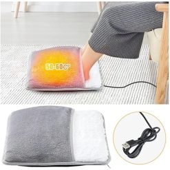 Electric Foot Heating Pad USB Charging Soft Plush Washable Foot Warmer Heater