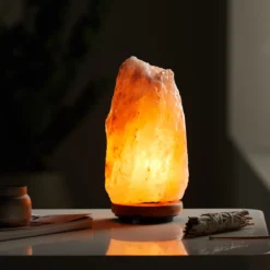Alternative view of Himalayan Glow Night Lamp, Pink Salt Neem Wood Base Lamp Light