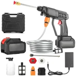 All-in-One Cordless Pressure Washer Gun – 48V High-Power Motor,12000mAh Battery, Adjustable Nozzle & Hose