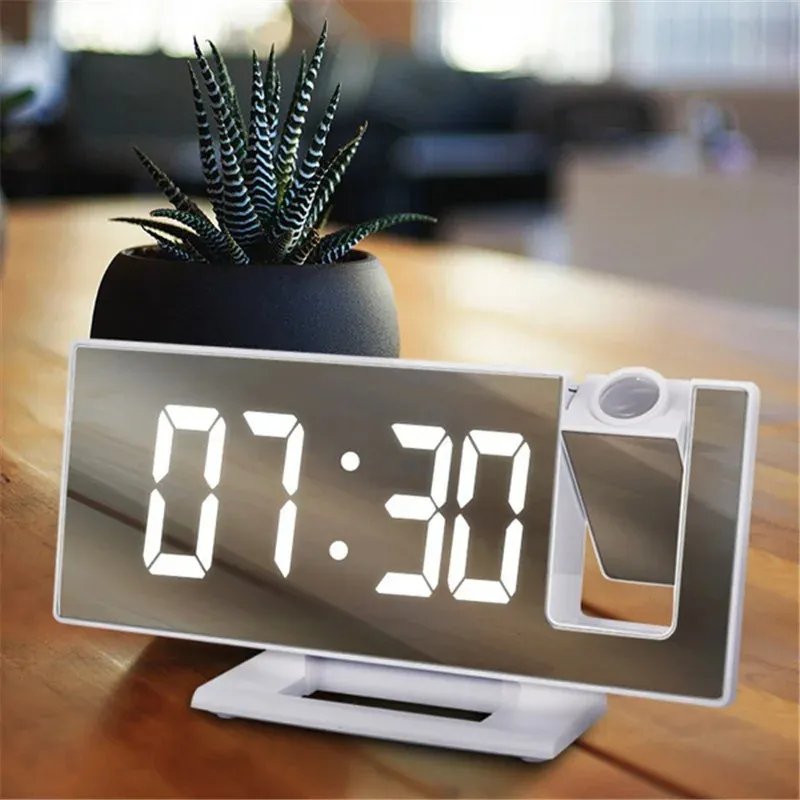 Smart 180° Rotatable Projection Alarm Clock – Bright LED Ceiling Display with Adjustable Focus 180° Rotatable Projection Digital Alarm Clock