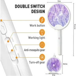 Home Page Alternative view of Foldable Mosquito Racket 3-in-1–USB Electric Insect Killer