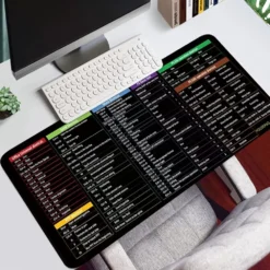 Anti-Slip Keyboard Shortcut Desk Mat Large Size