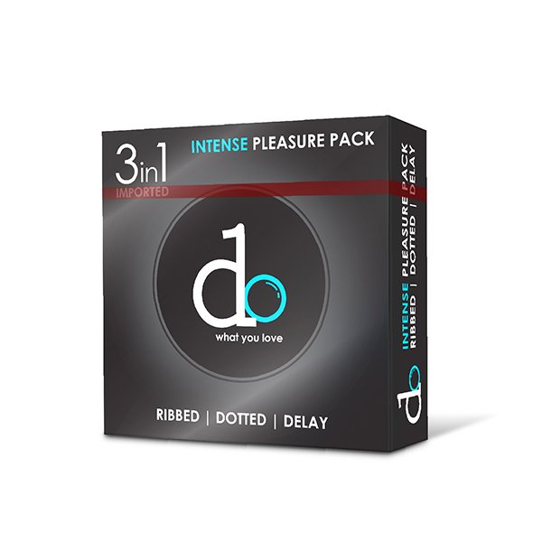 DO 3 in1 Condom Pack - Intense Pleasure Pack (Ribbed + Dotted + Delay) DO 3 in1 Condom Pack - Intense Pleasure Pack (Ribbed + Dotted + Delay)