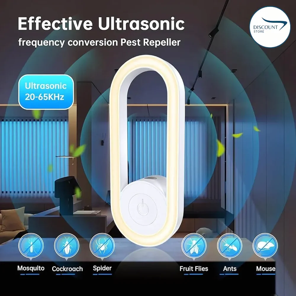 2in1 Ultrasonic Mosquito Repellent with LED Night Light | Indoor Pest Control 2in1 Ultrasonic Mosquito Repellent with LED Night Light | Indoor Pest Control - Image 2