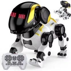 SM Smart Robot Dog Toy with Voice Control, Remote Control, LED Eyes, Rechargeable Battery, Multi-Function Interactive Pet, Walks, Dances, Sings