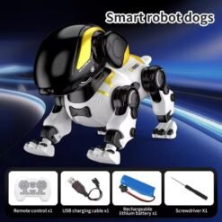 SM Smart Robot Dog Toy with Voice Control, Remote Control, LED Eyes, Rechargeable Battery, Multi-Function Interactive Pet, Walks, Dances, Sings SM Smart Robot Dog Toy with Voice Control, Remote Control, LED Eyes, Rechargeable Battery, Multi-Function Interactive Pet, Walks, Dances, Sings