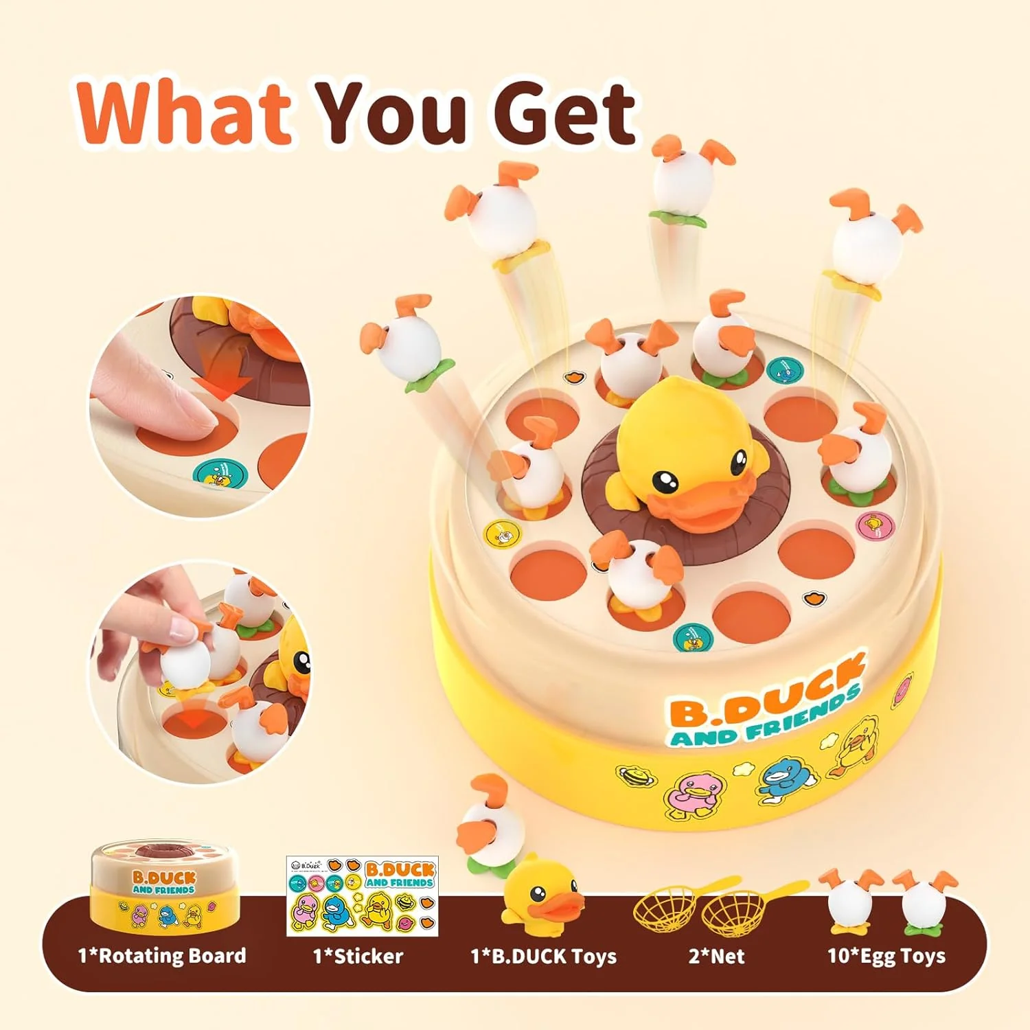 B.Duck Bounce Catch Game Board Games Fun Bounce & Catch Duck Toy B.Duck Bounce Catch Game Board Games Fun Bounce & Catch Duck Toy - Image 2
