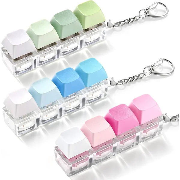 Stress Relief Keyboard Keychain – Mechanical Click Fidget Keychain for Anxiety & Focus | Random Color Stress Relief Keyboard Keychain