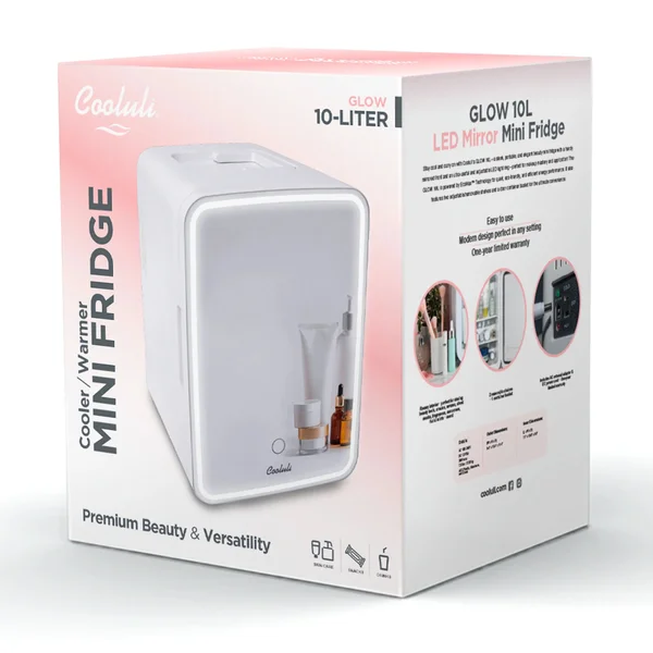 Portable Mini Fridge with LED Mirror | USB Cooling & Warming Refrigerator | Skincare & Cosmetics Fridge Portable mini fridge with mirror