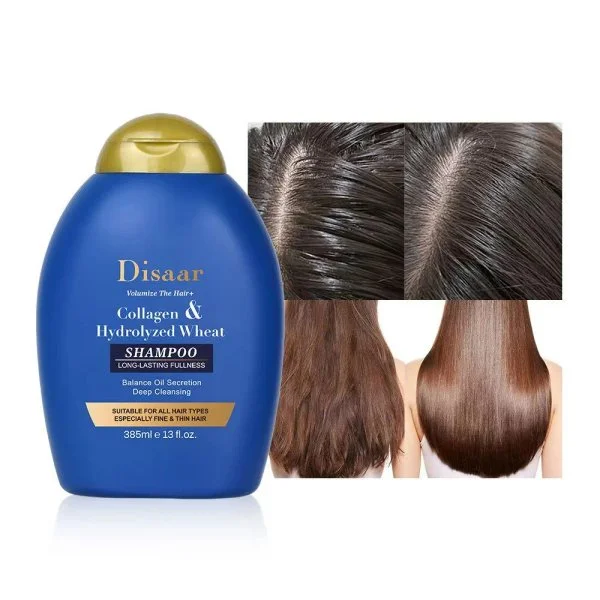 Disaar Collagen & Hydrolyzed Wheat Shampoo 385ml – Long-Lasting Hair Fullness Disaar Collagen & Hydrolyzed Wheat Shampoo