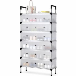 6-Tier Shoe Organizer Rack with Dustproof Cover
